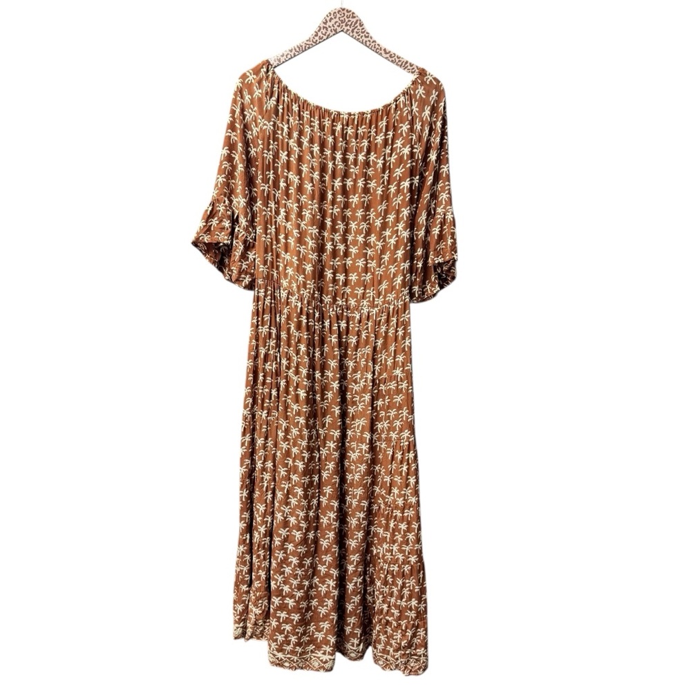 Natalie Martin Rust Brown Floral Tiered Maxi Dress - Picture 2 of 16